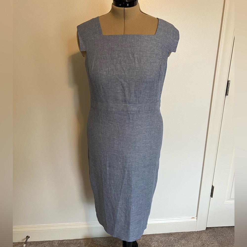 Ann Taylor Shift Dress in Heathered Blue